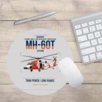 Thumbnail for Sikorsky MH-60T Jayhawk design on light gray round mouse pad