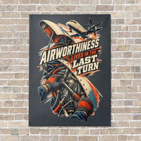 Thumbnail for Airworthiness Lives In The Last Turn vertical canvas print - no frame - gray background