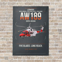 Thumbnail for Leonardo AW189 vertical canvas print - no frame - gray background