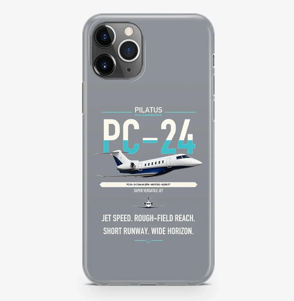 Pilatus PC-24 design on gray magsafe iphone case, for iPhone Pro Max