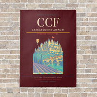 Thumbnail for Carcassonne Airport CCF - Canvas No Frame - Dark Red