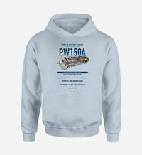 Thumbnail for PW150A design on light blue hoodie single side