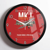 Thumbnail for Fairey Swordfish Mk I design on red framed wall clock