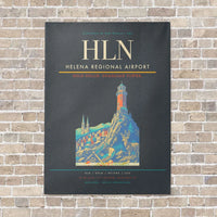 Thumbnail for Helena Regional Airport HLN vertical canvas print - no frame - gray background