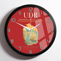 Thumbnail for Maharana Pratap Airport (UDR) design on red framed wall clock