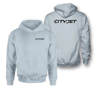 Thumbnail for City Jet Airlines logo on light blue double side hoodie