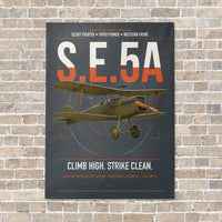 Thumbnail for Royal Aircraft Factory S.E.5a vertical canvas print - no frame - gray background
