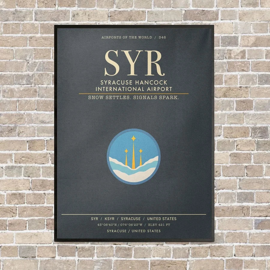 Syracuse Hancock International Airport SYR - Canvas Framed - Gray