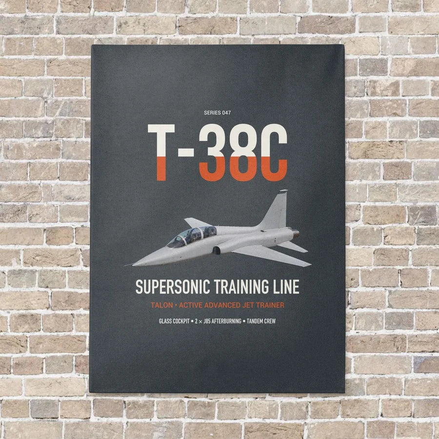 T-38C Talon vertical canvas print - no frame - gray background
