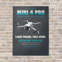 Thumbnail for DJI Mini 4 Pro vertical canvas print - no frame - gray background