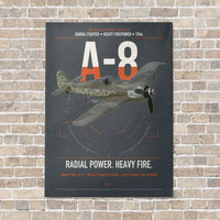 Thumbnail for Focke-Wulf Fw 190A-8 vertical canvas print - no frame - gray background