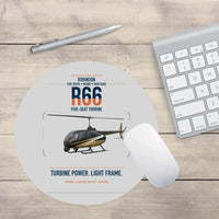Thumbnail for Robinson R66 design on light gray round mouse pad