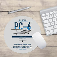 Thumbnail for Pilatus PC-6 Porter design on light gray round mouse pad