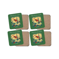 Thumbnail for The Pylon Turn - Designed Coasters design on green 4-pieces-set