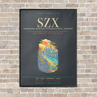 Thumbnail for Shenzhen Bao'an International Airport SZX - Canvas Framed - Gray