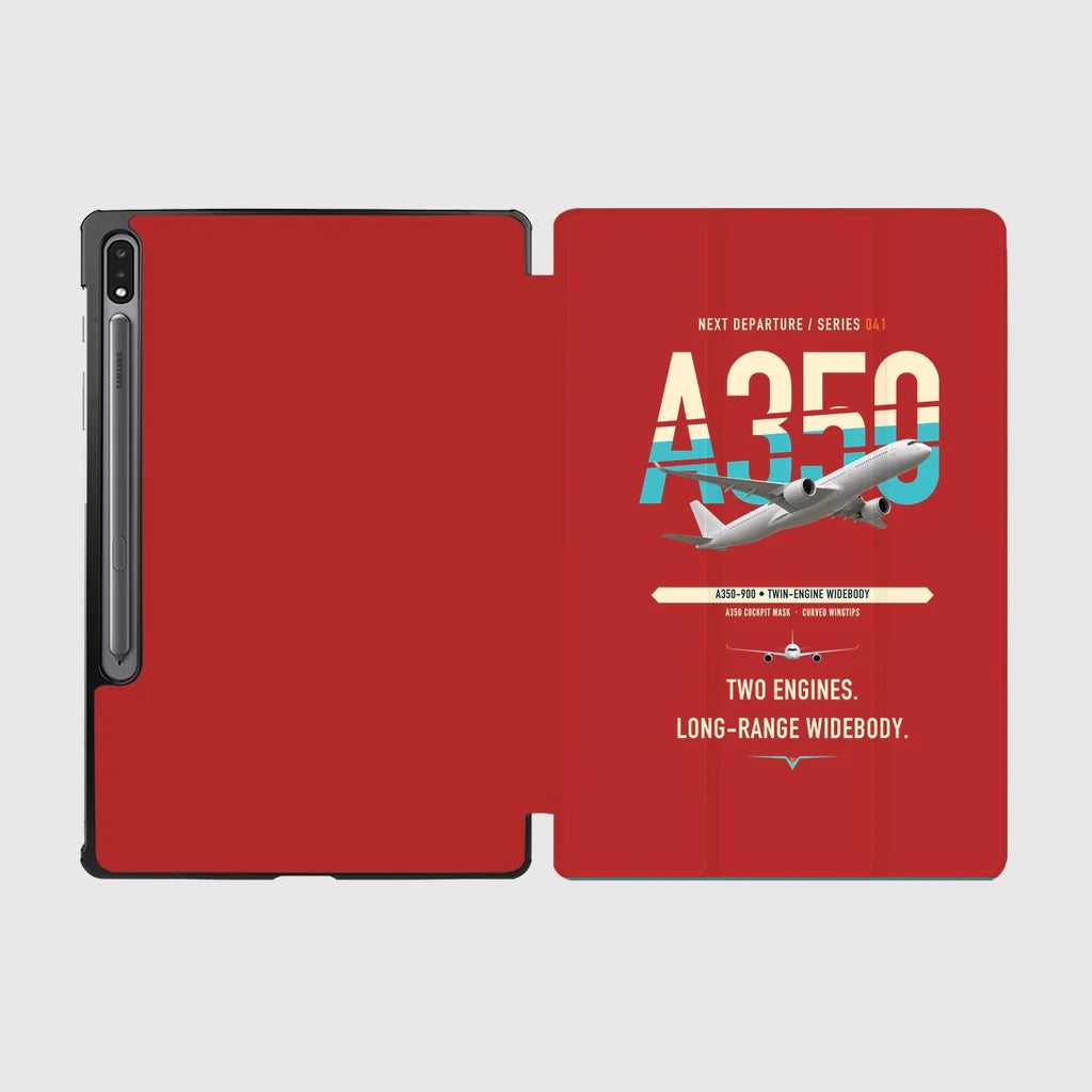 Airbus A350-900 design on red samsung tablet tablet case