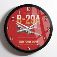 Thumbnail for B-29A Superfortress design on red framed wall clock