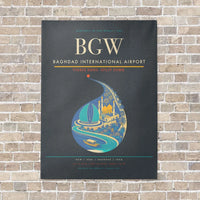 Thumbnail for Baghdad International Airport BGW - Canvas No Frame - Gray