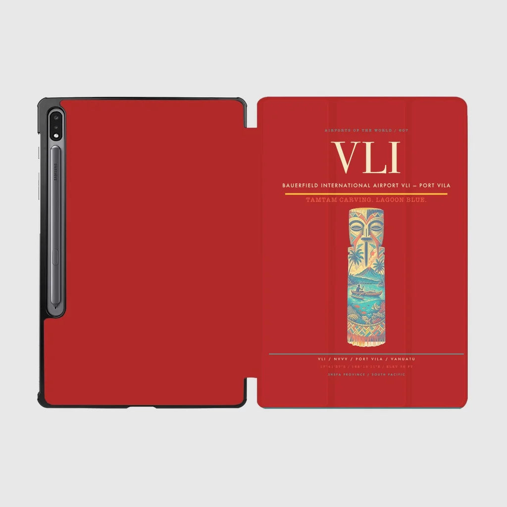 Bauerfield International Airport (VLI) design on red samsung tablet tablet case