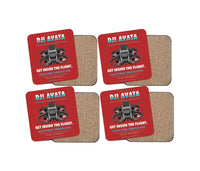 Thumbnail for DJI Avata design on red 4 pieces set coaster