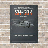 Thumbnail for Mitsubishi Sikorsky SH-60K vertical canvas print - no frame - gray background