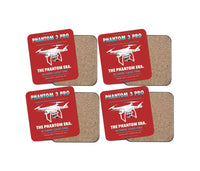 Thumbnail for DJI Phantom 3 Professional design on red 4 pieces set coaster