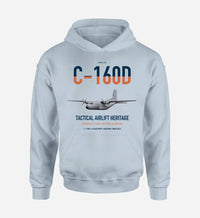 Thumbnail for Transall C-160D design on light blue double-side hoodie, single-side print