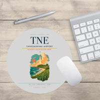 Thumbnail for Tanegashima Airport (TNE) design on light gray round mouse pad