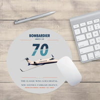 Thumbnail for Bombardier Learjet 70 design on light gray round mouse pad