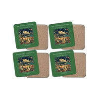Thumbnail for The Desert Stopover - Designed Coasters design on green 4-pieces-set