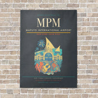 Thumbnail for Maputo International Airport MPM vertical canvas print - no frame - gray background