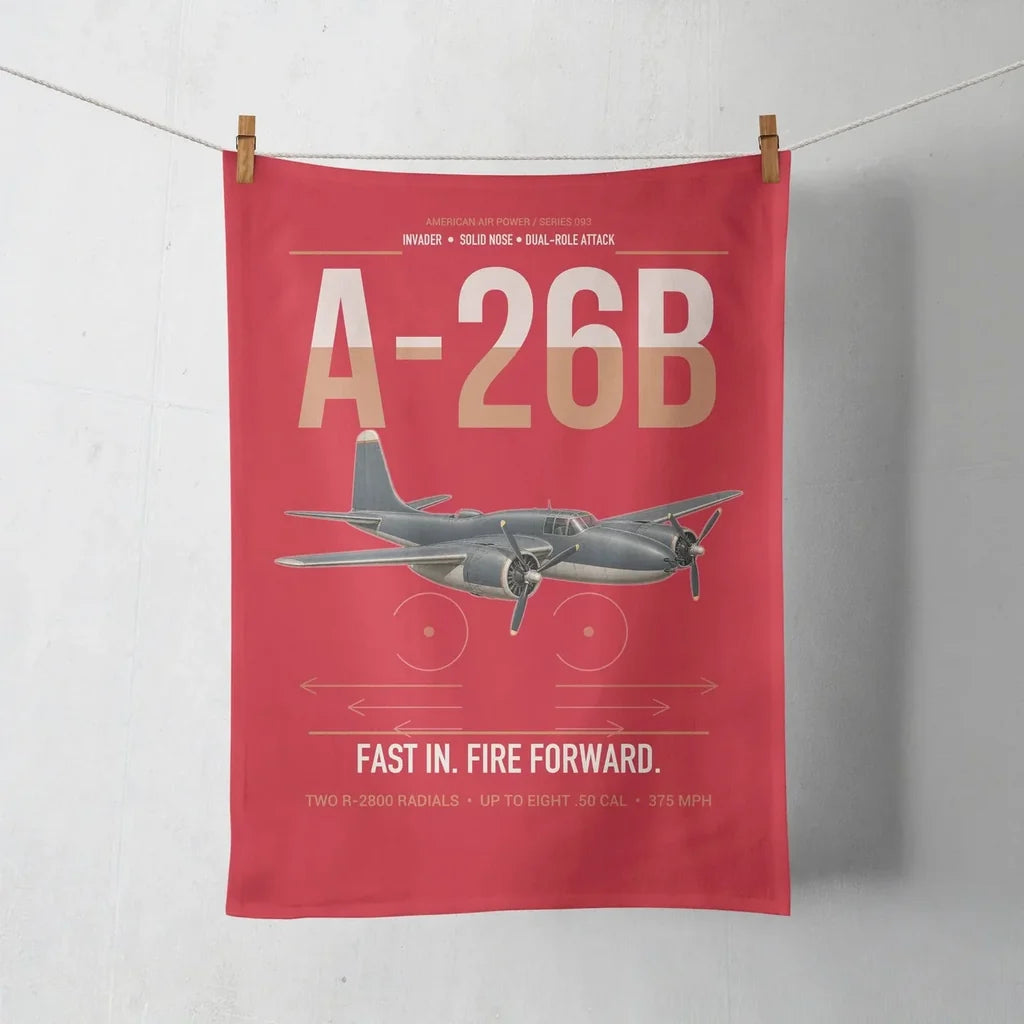 A-26B Invader design on red towel