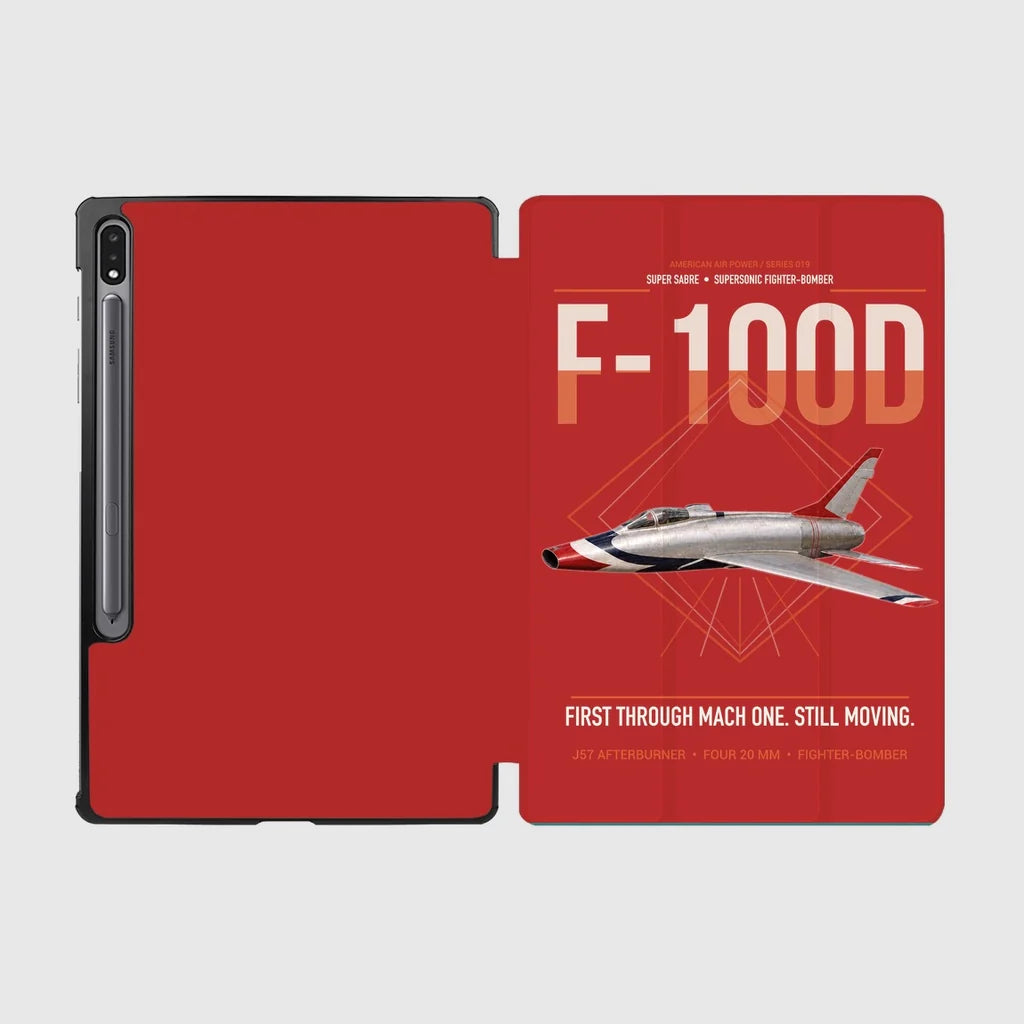 F-100D Super Sabre design on red samsung tablet tablet case
