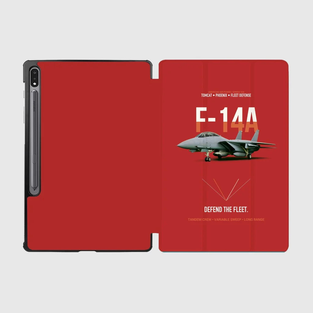 F-14A Tomcat Defend The Fleet design on red samsung tablet tablet case