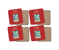 Thumbnail for Yellowknife Airport (YZF) design on red 4 pieces set coaster