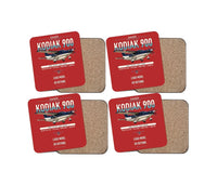 Thumbnail for Daher Kodiak 900 design on red 4 pieces set coaster