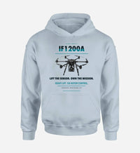 Thumbnail for Inspired Flight IF1200A design on light blue hoodie single side