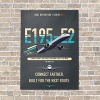 Thumbnail for Embraer E195-E2 vertical canvas print - no frame - gray background