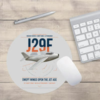 Thumbnail for Saab J 29F Tunnan design on light gray round mouse pad