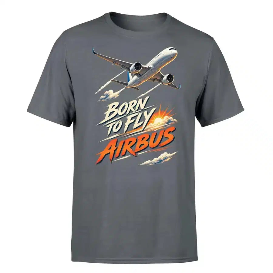 SIGNAL 608 - Born To Fly Airbus - Premium T-Shirt design on gray premium t shirt