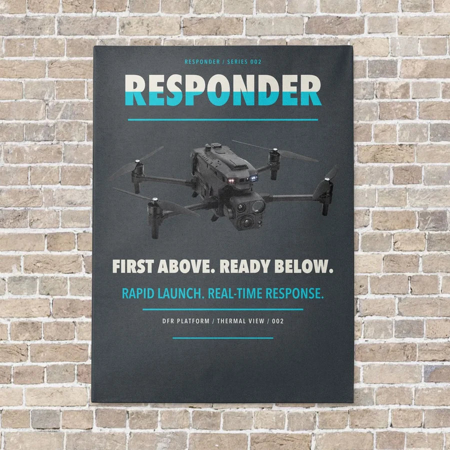 BRINC Responder vertical canvas print - no frame - gray background