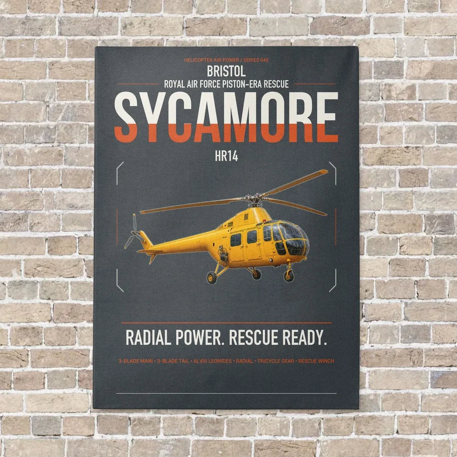 Bristol Sycamore HR14 vertical canvas print - no frame - gray background