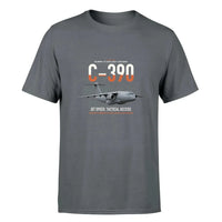 Thumbnail for C-390 Millennium design on gray double-side t-shirt, single-side print