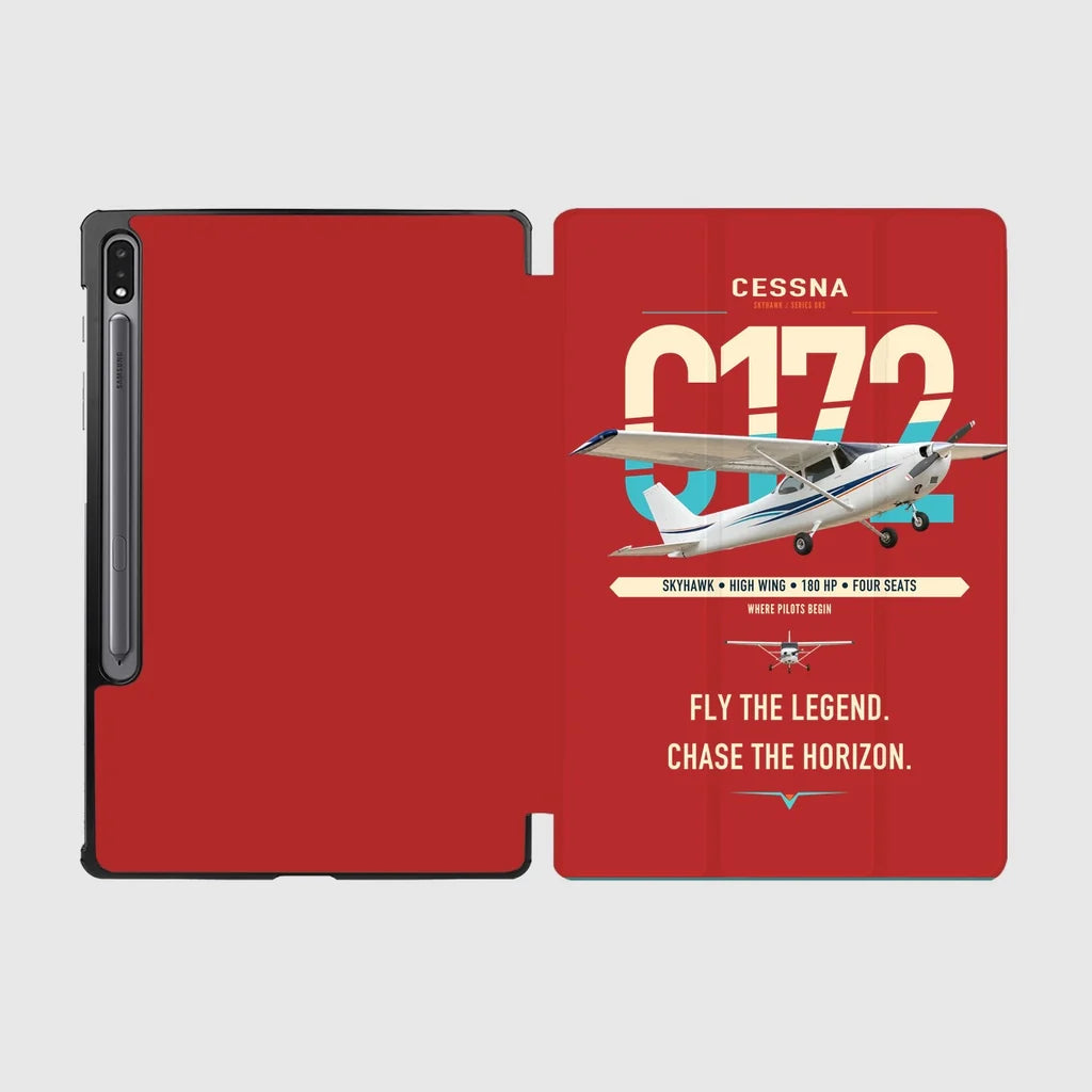 Cessna 172 Skyhawk design on red samsung tablet tablet case