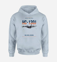 Thumbnail for HC-130J COMBAT KING II design on light blue double-side hoodie, single-side print