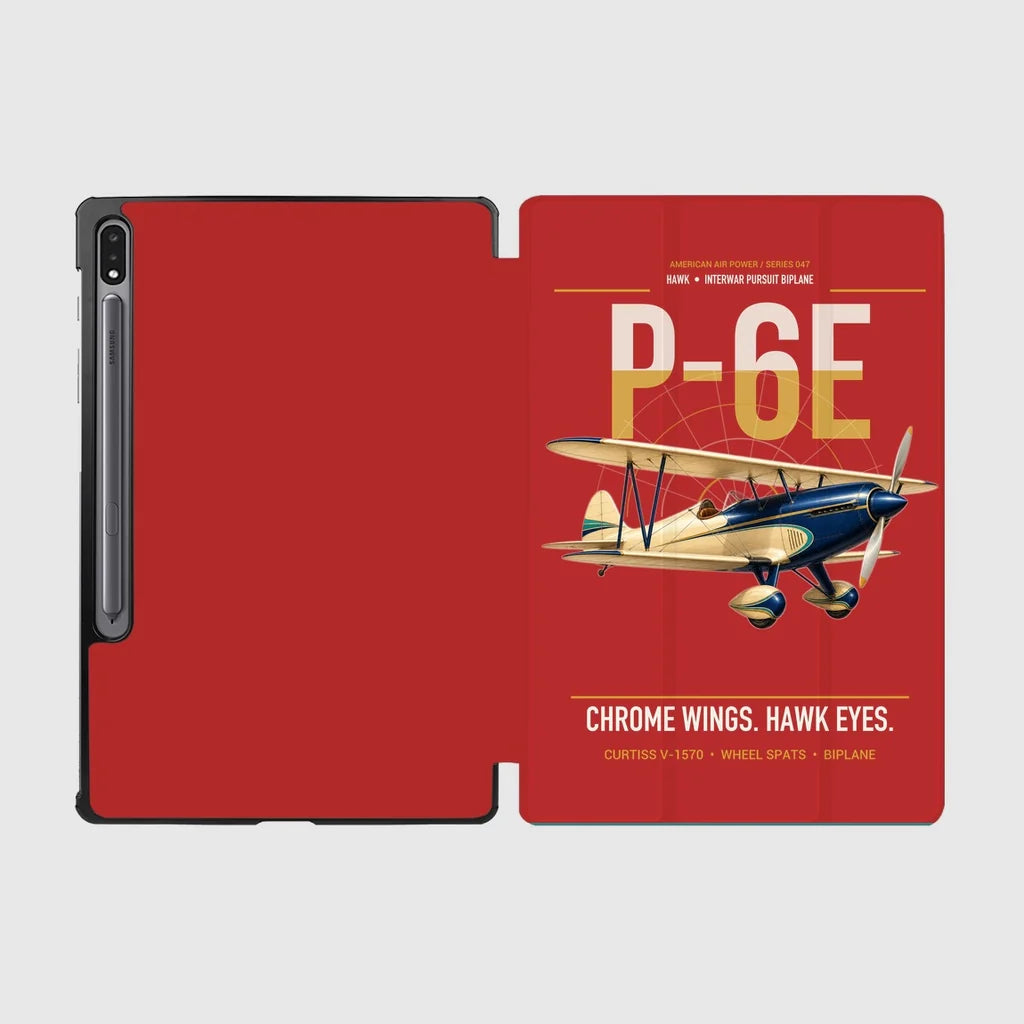 Curtiss P-6E Hawk design on red samsung tablet tablet case