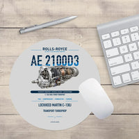 Thumbnail for AE 2100D3 design on light gray round mouse pad
