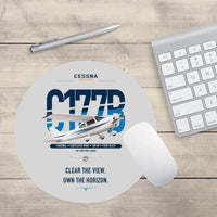 Thumbnail for Cessna 177B Cardinal design on light gray round mouse pad