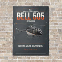 Thumbnail for Bell 505 Jet Ranger X vertical canvas print - no frame - gray background