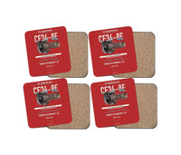 Thumbnail for CF34-8E design on red 4 pieces set coaster